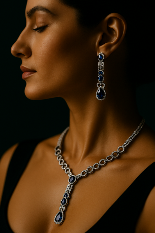 Azure Bowtie Necklace Set