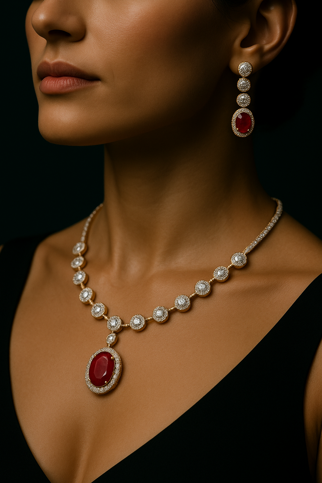 Ruby Royale Necklace Set