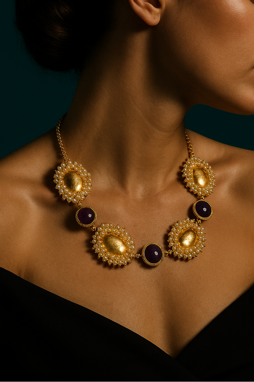 Chic Golden Moti Necklace