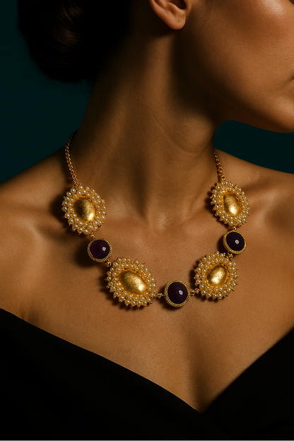 Chic Golden Moti Necklace