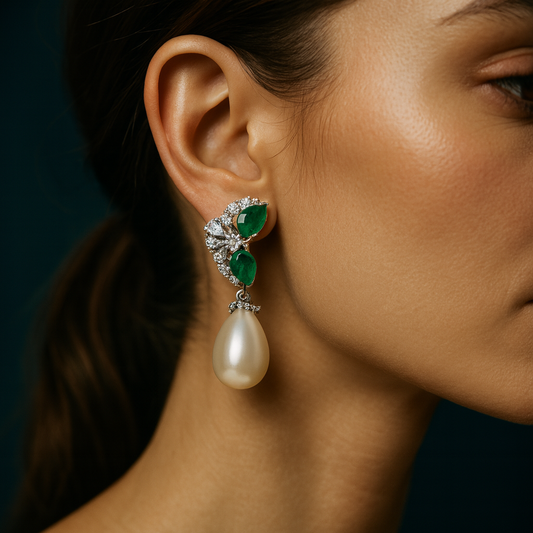 Pure Silver Verdant Teardrops