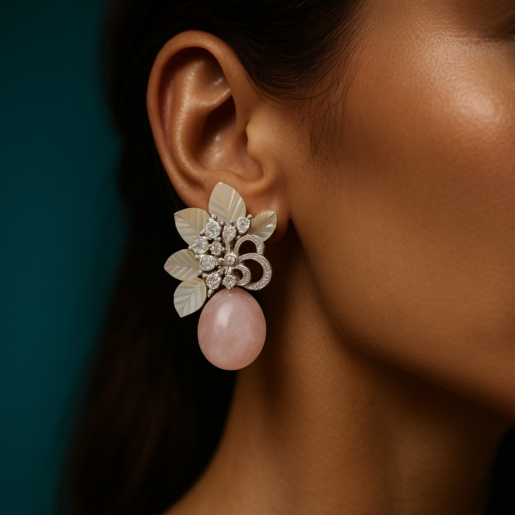 Pure Silver Floral Earrings