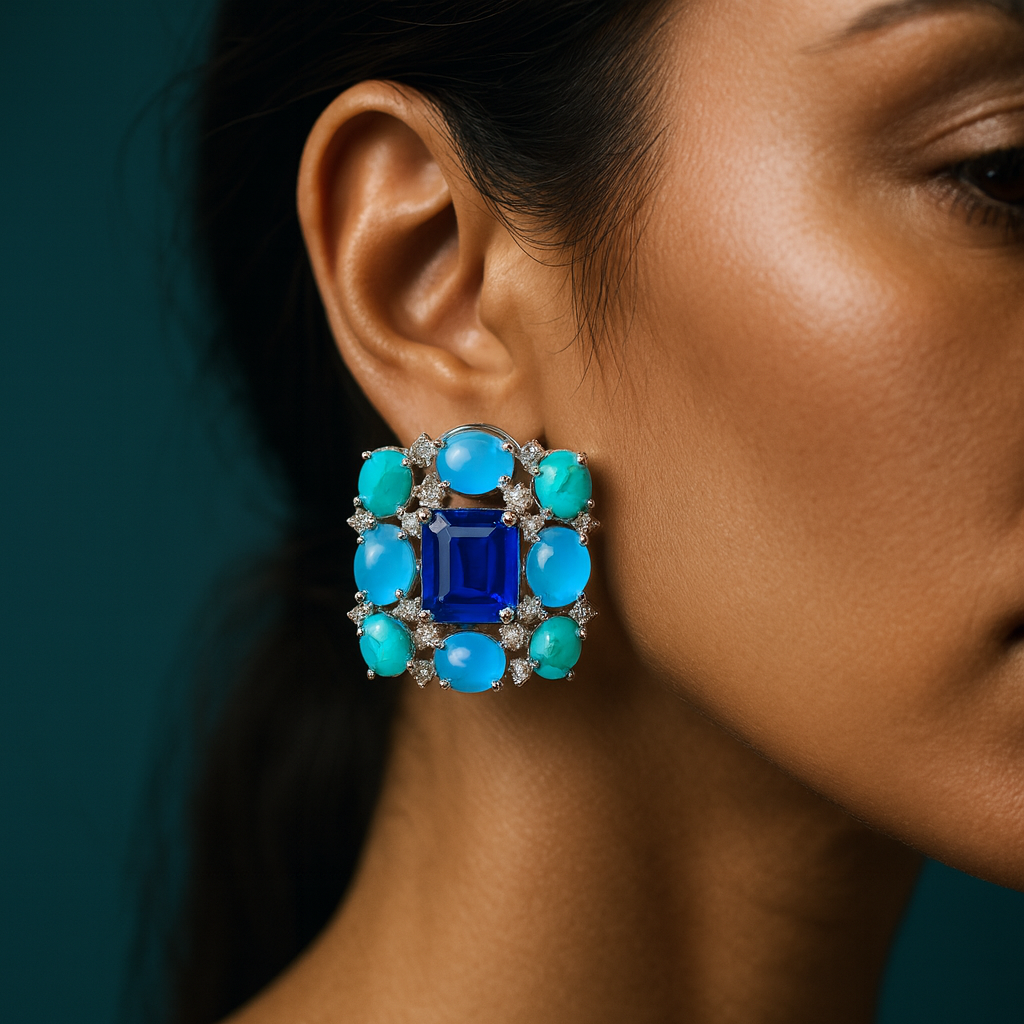 Pure Silver Azure Majesty Studs