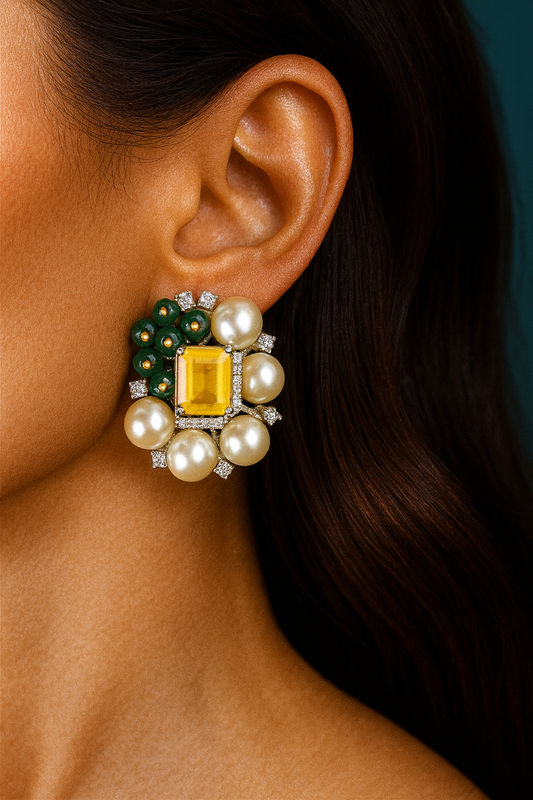 Bold Blossom Pearl Studs