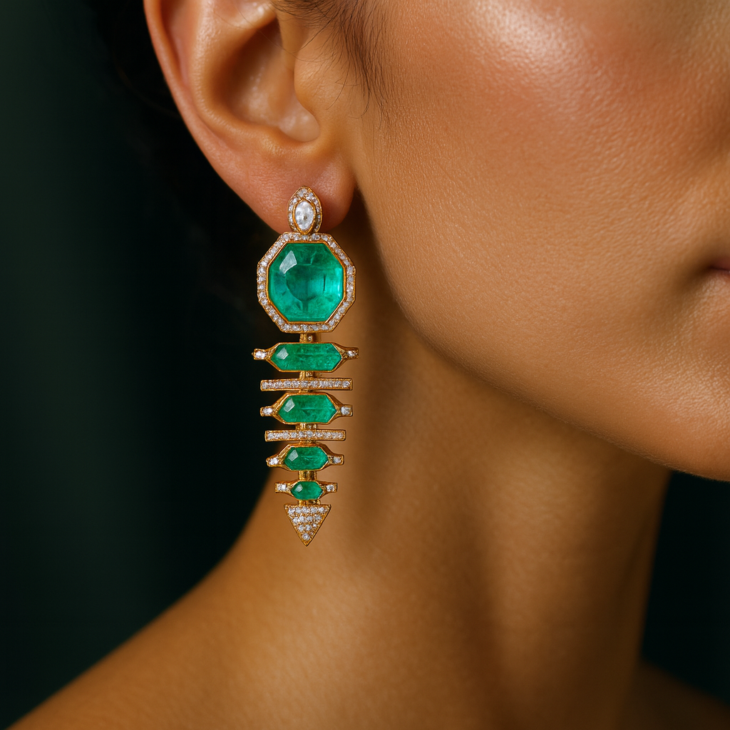 Green Cascade Danglers