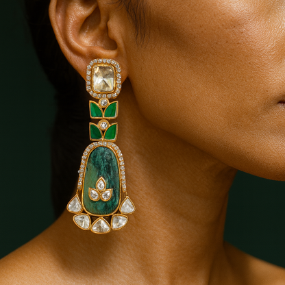 Long Emerald Earrings