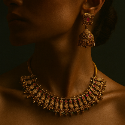 Elegant Golden Necklace Set