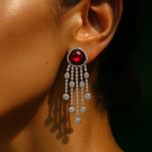 Ruby Cascade Danglers