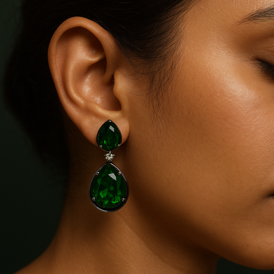 Bold Emerald Danglers