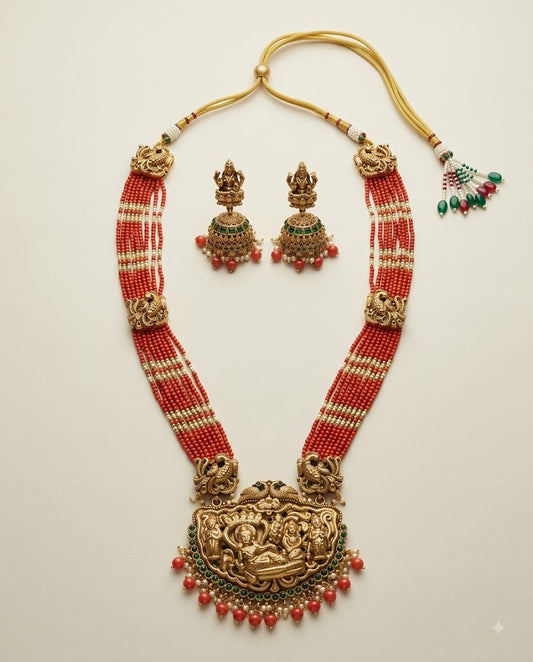 Temple Coral Necklace set