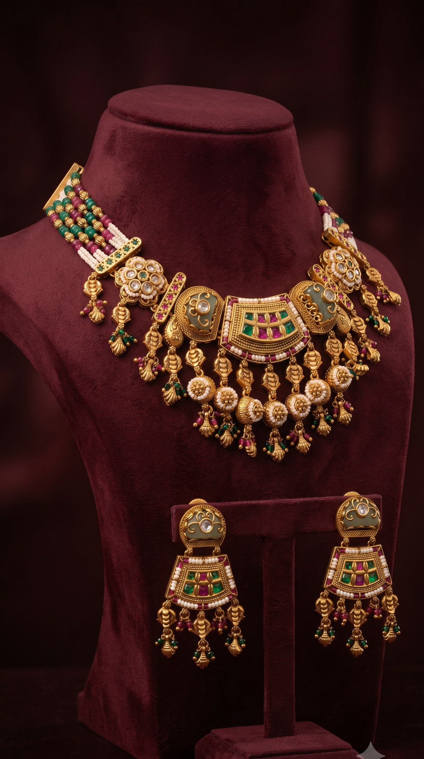 Regal Golden Necklace Set