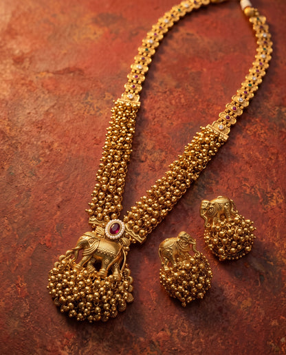 Golden Gajraj Necklace Set