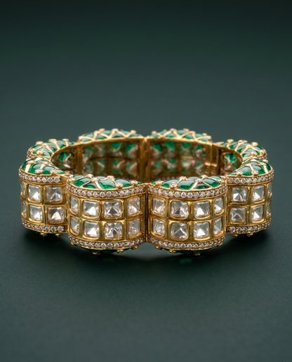 Polki Noir Kada Bracelet