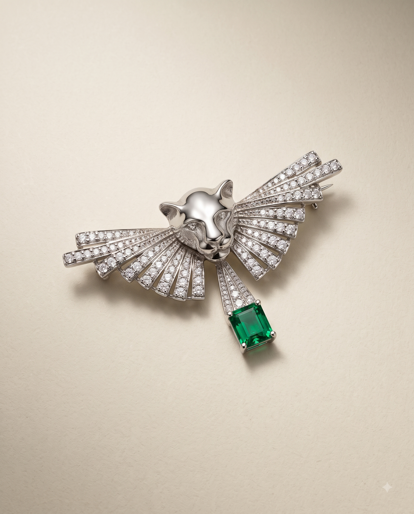 Pure Silver Aero Panther Brooch