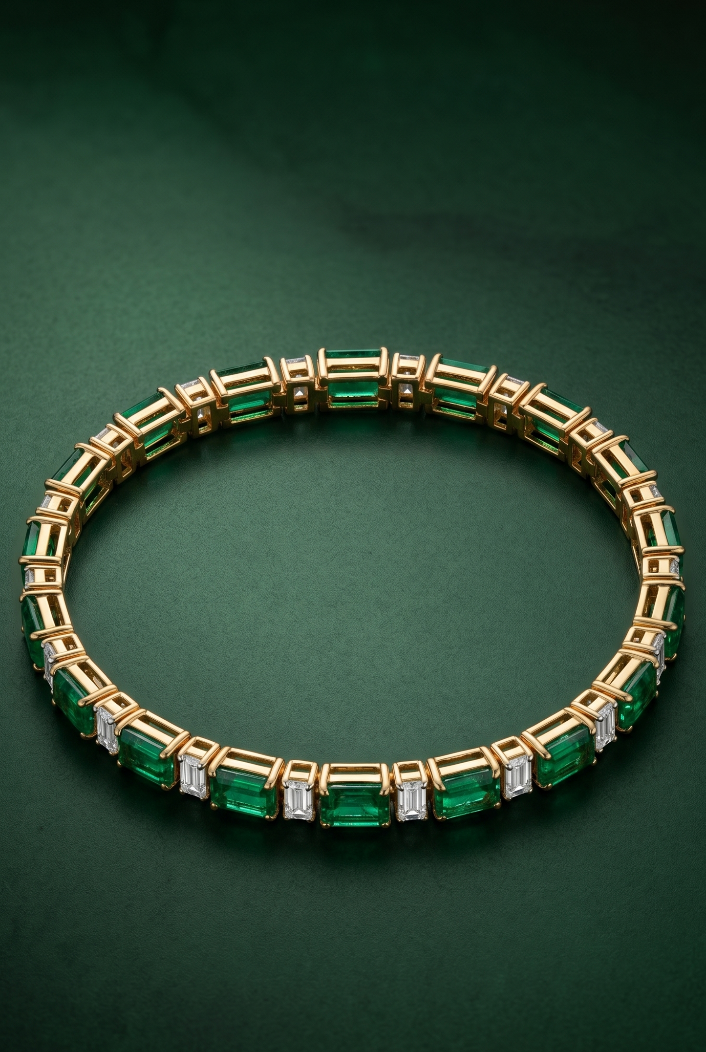 Pure Silver Emerald Tennis Bracelet
