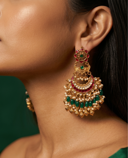 Golden Zenith Jhumkas