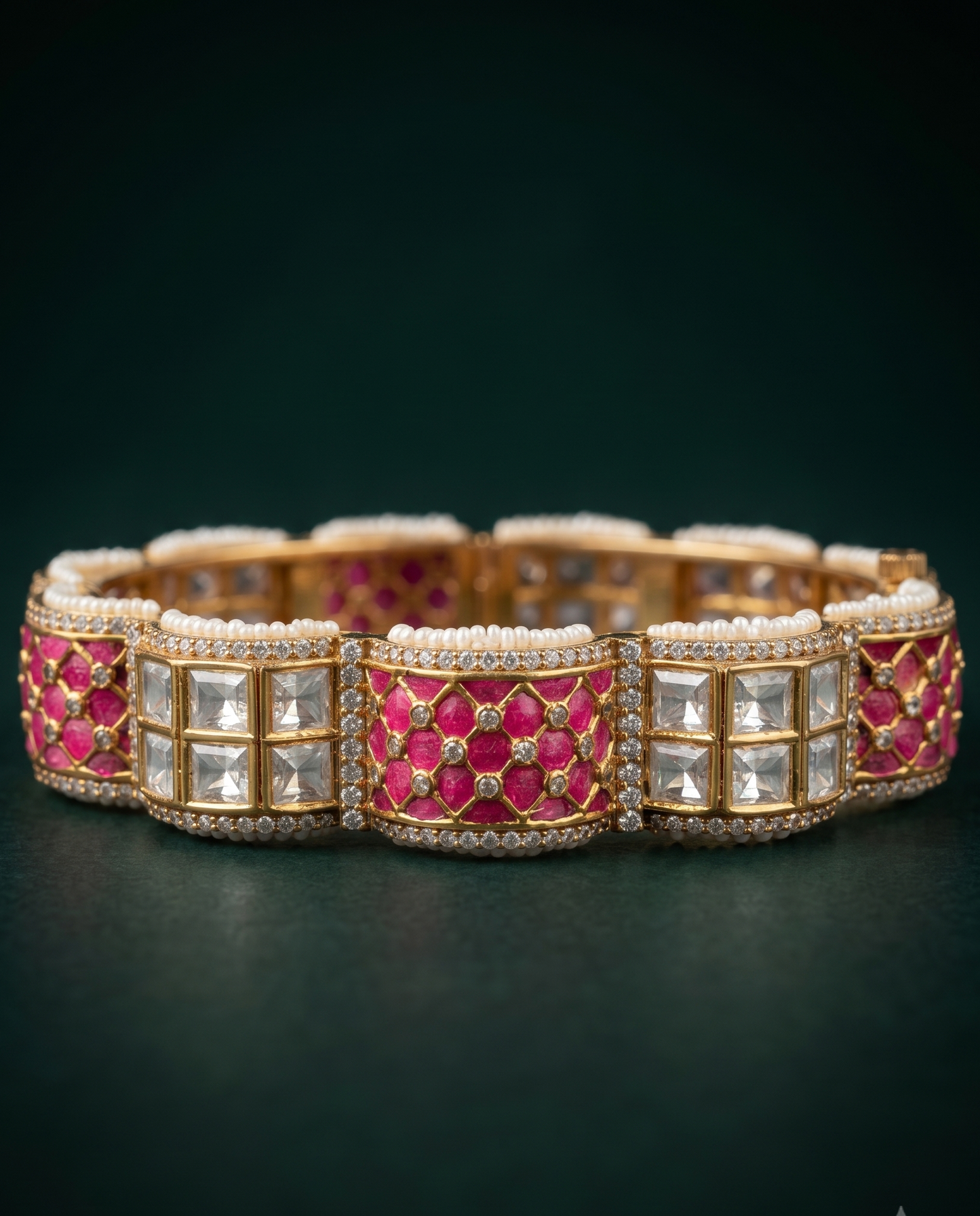 Ruby Jharokha Kada Bracelet