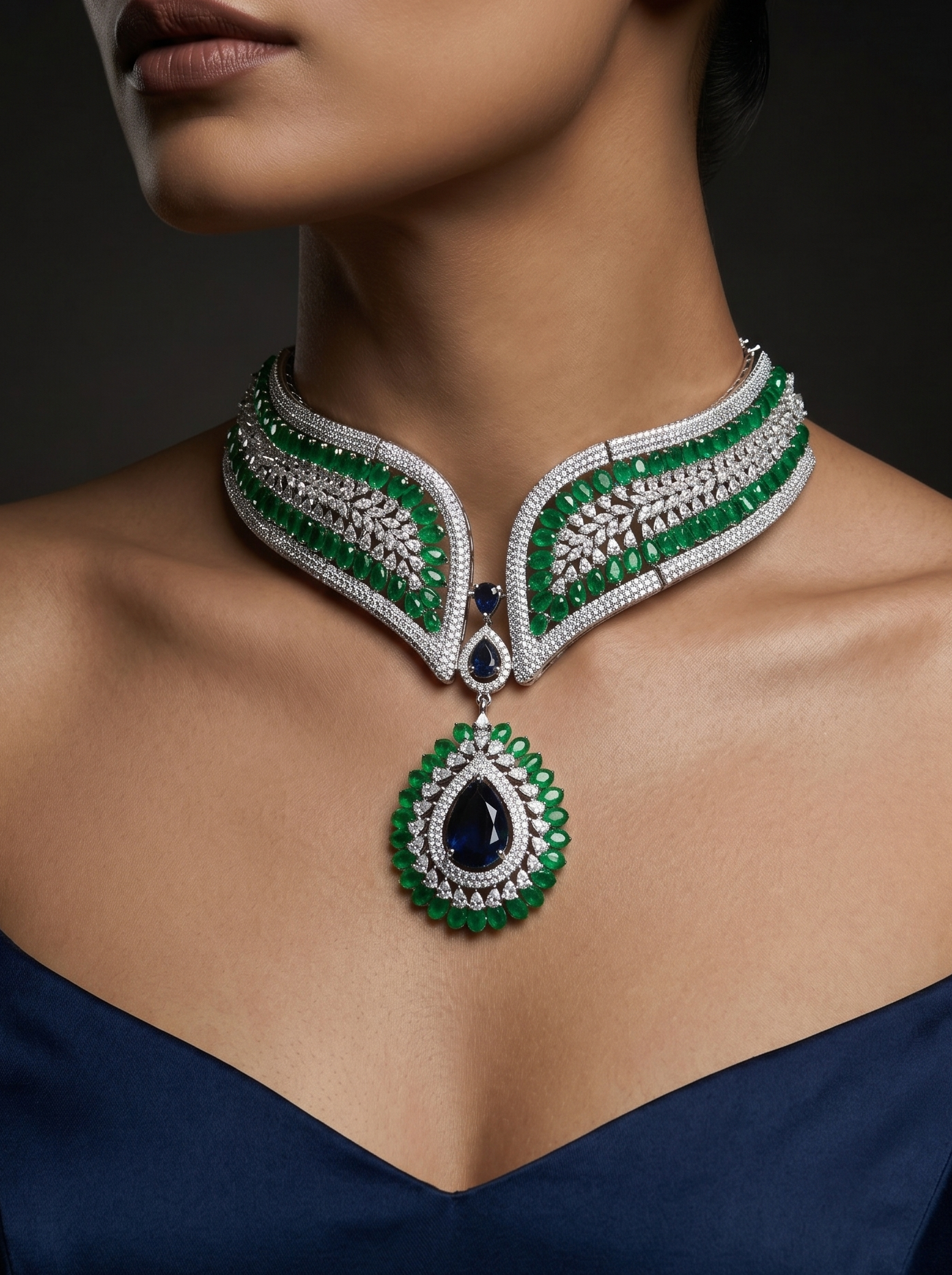Emerald Nocture Necklace Set