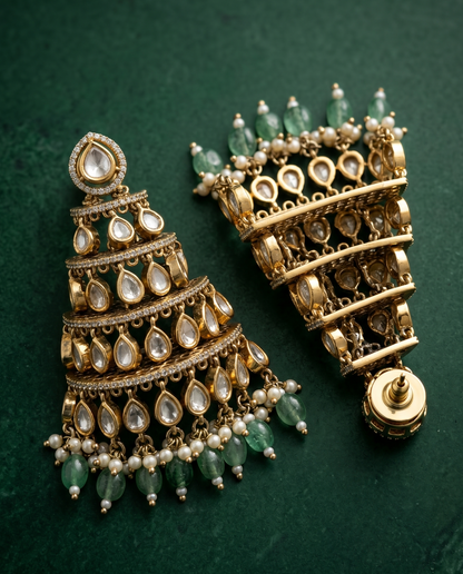 Polki Cascade Jhumkas