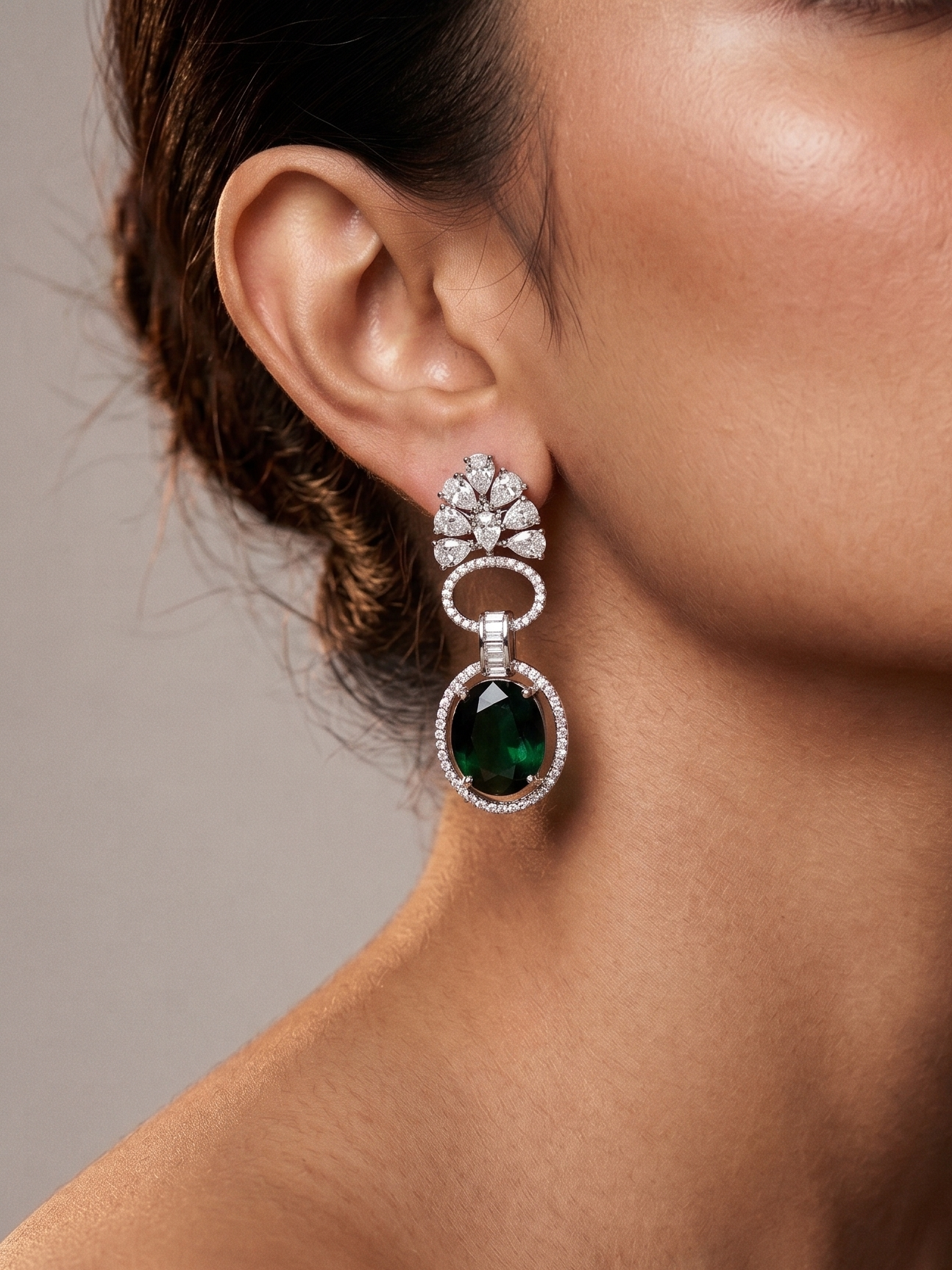 Emerald Lock Earrings