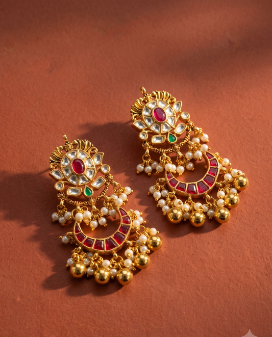 Polki Kundan Jhumkas