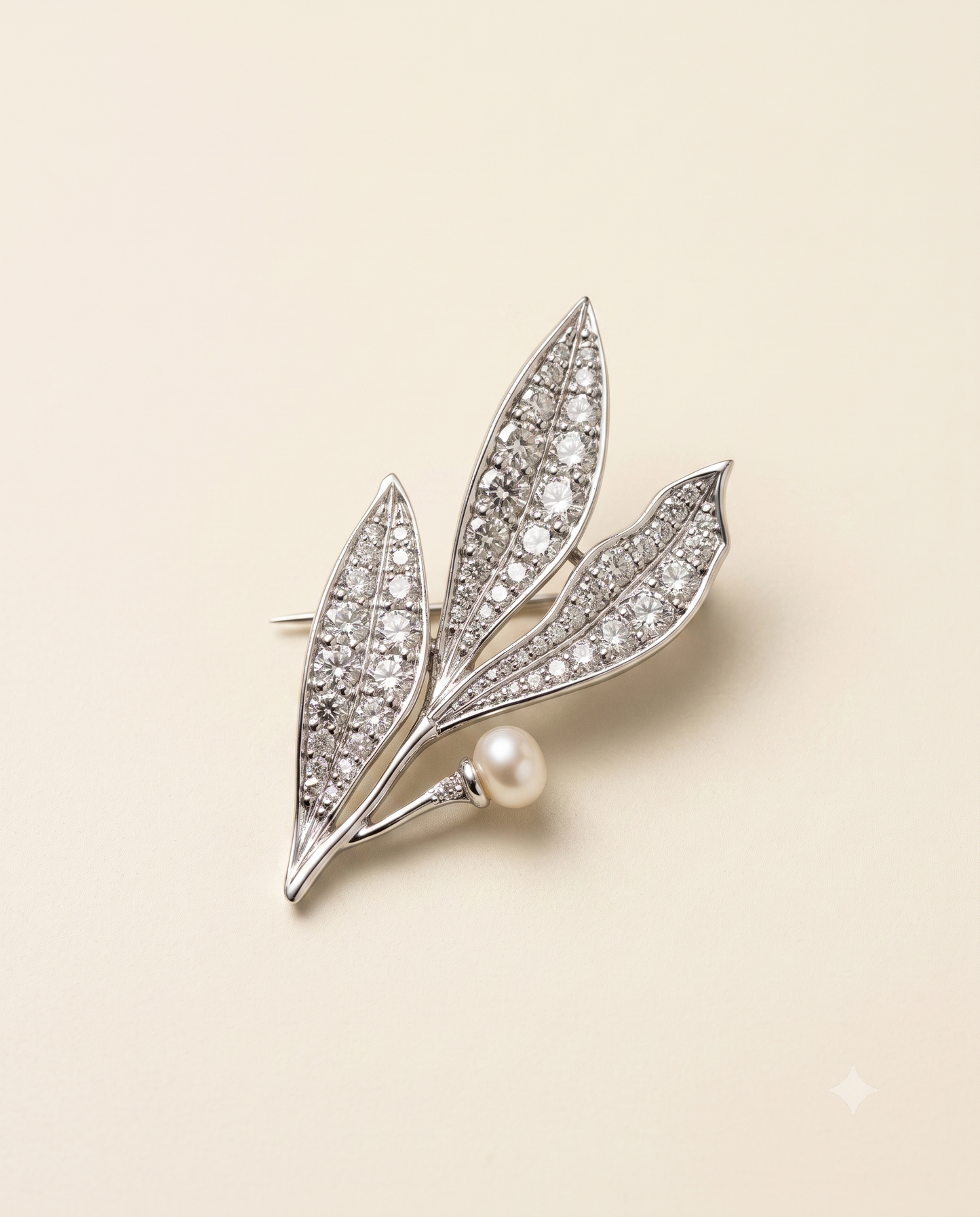 Pure Silver Fortune Pearl Brooch
