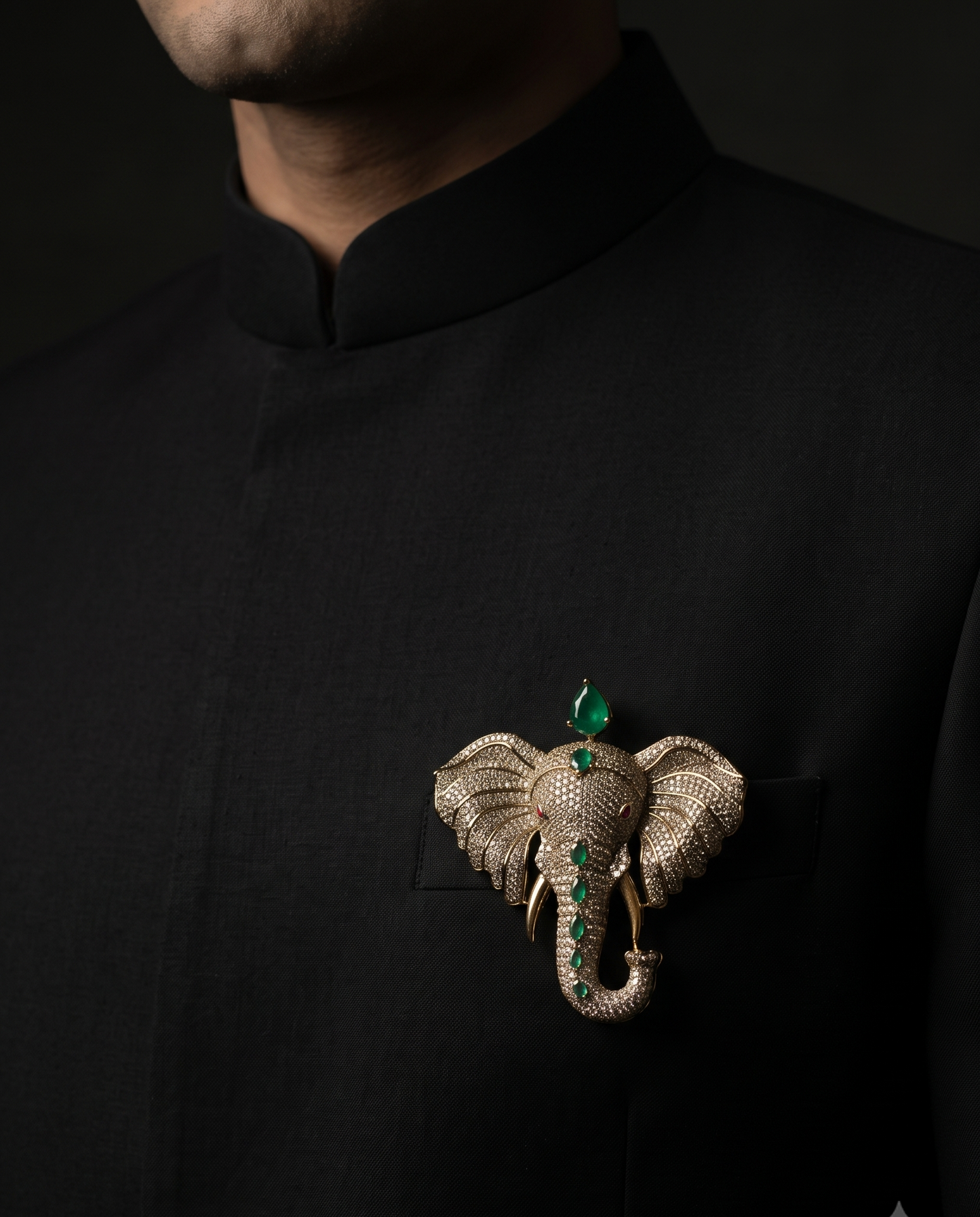 Royal Golden Gajraj Brooch