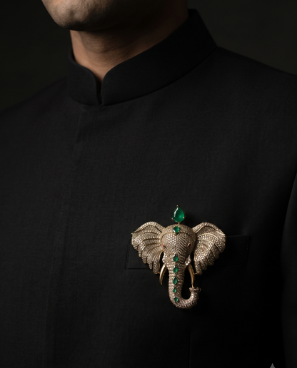 Royal Golden Gajraj Brooch