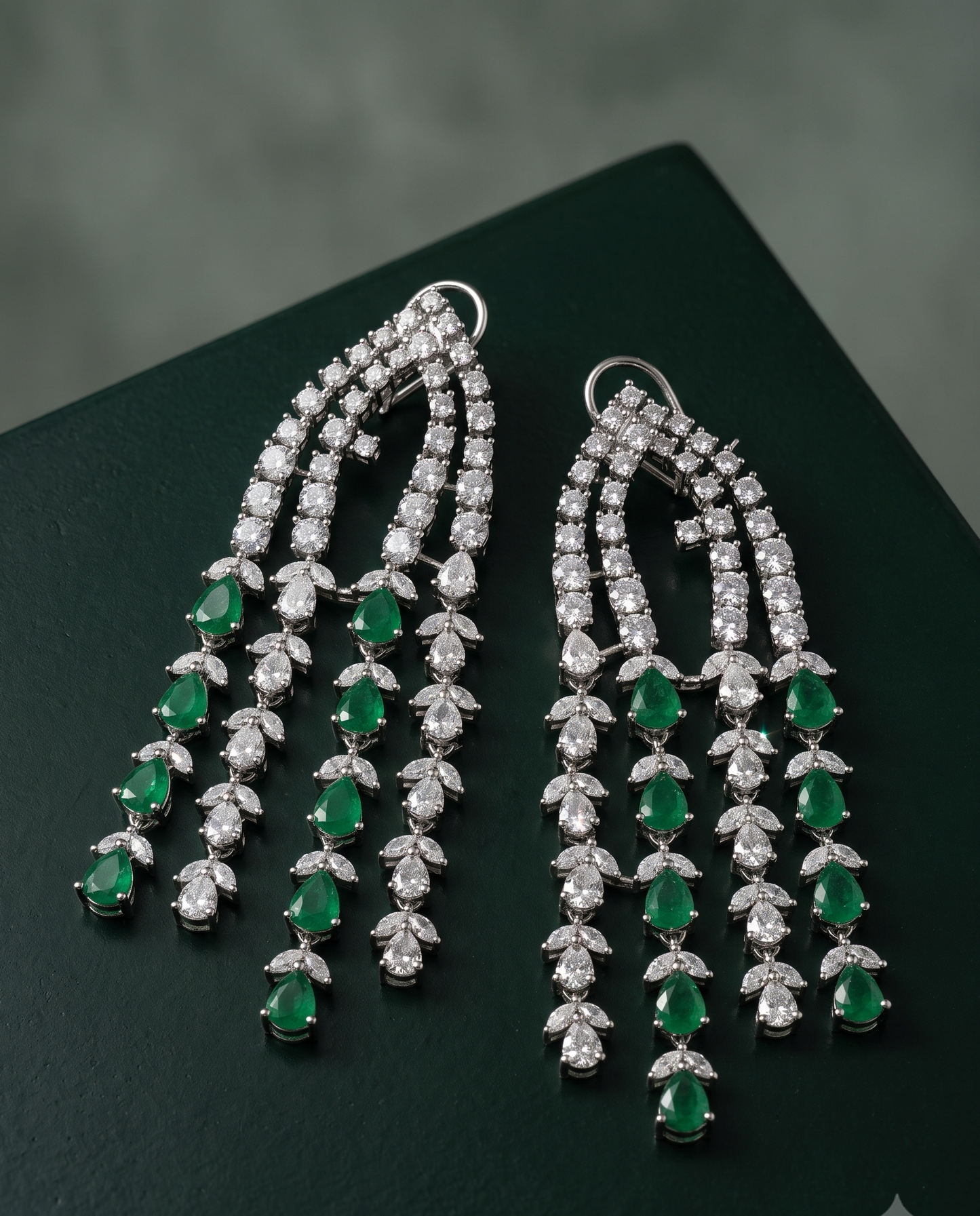 Statement Emerald Danglers