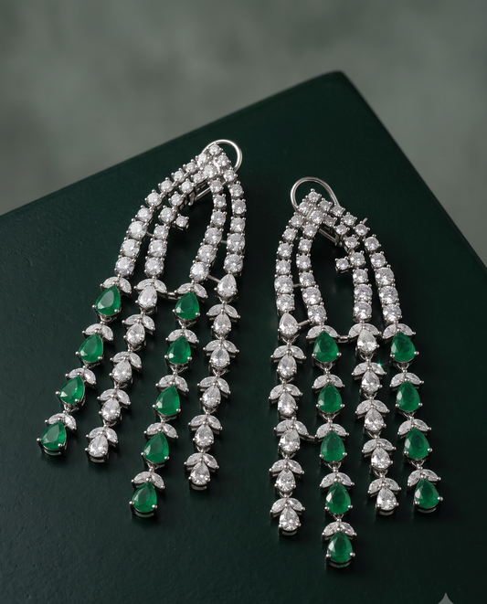 Statement Emerald Danglers