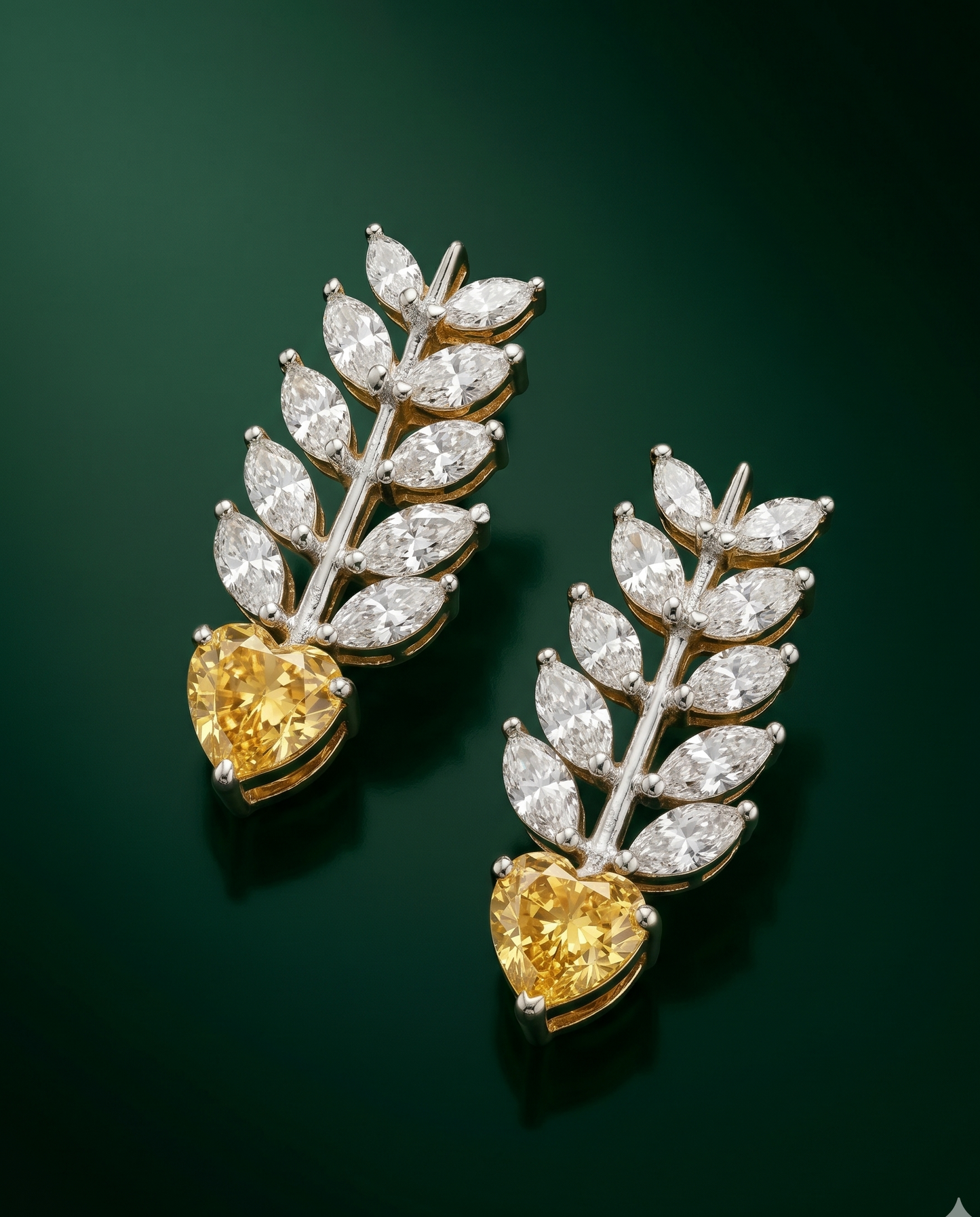 Pure Silver Citrine Leaf