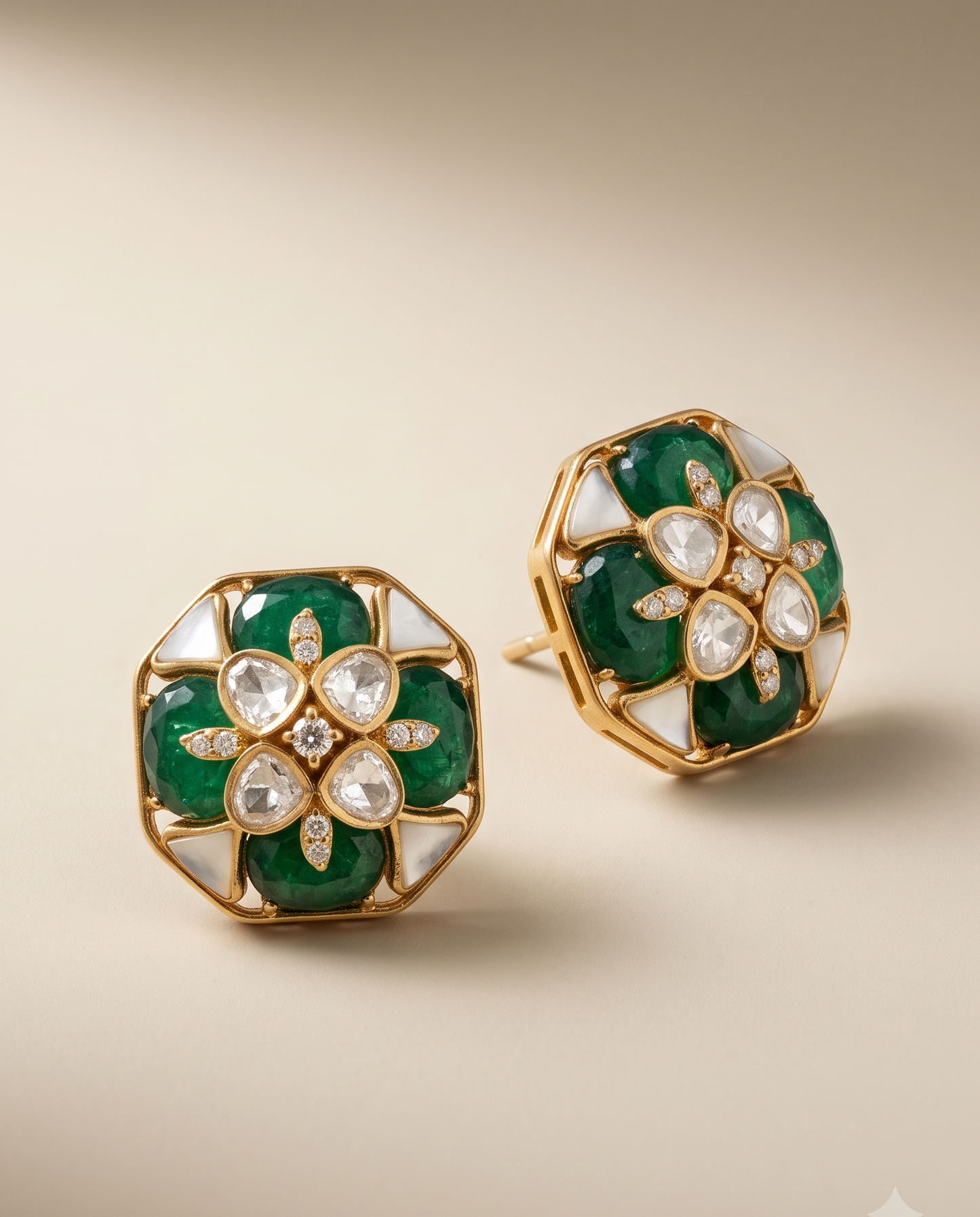 Polki Enamel Studs