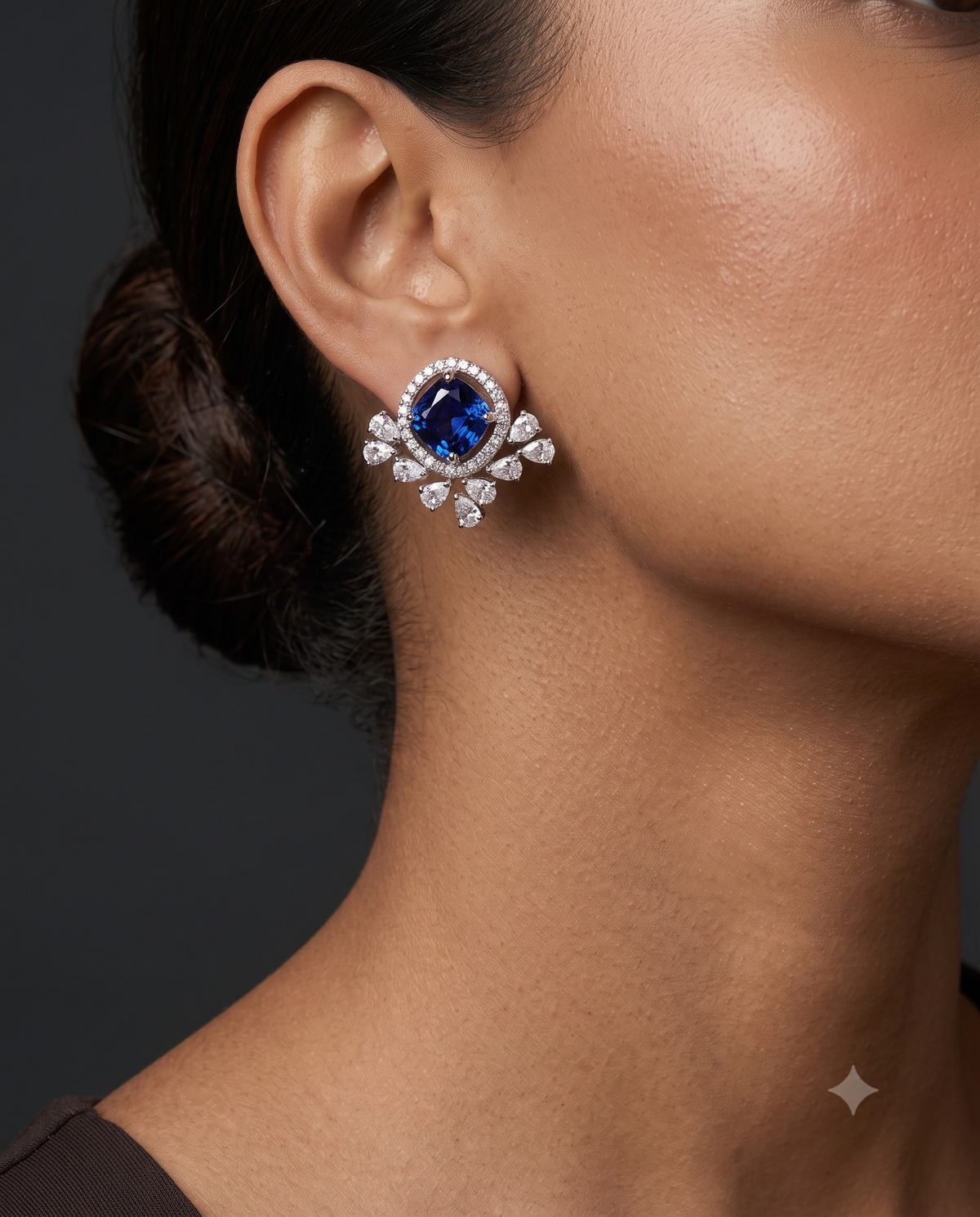Pure Silver Sapphire Serenity Studs
