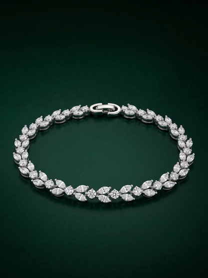 Pure Silver Dual Marquise Bracelet