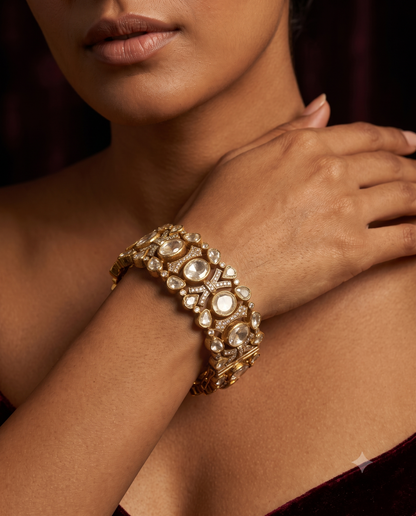 Classic Golden Polki Bracelet