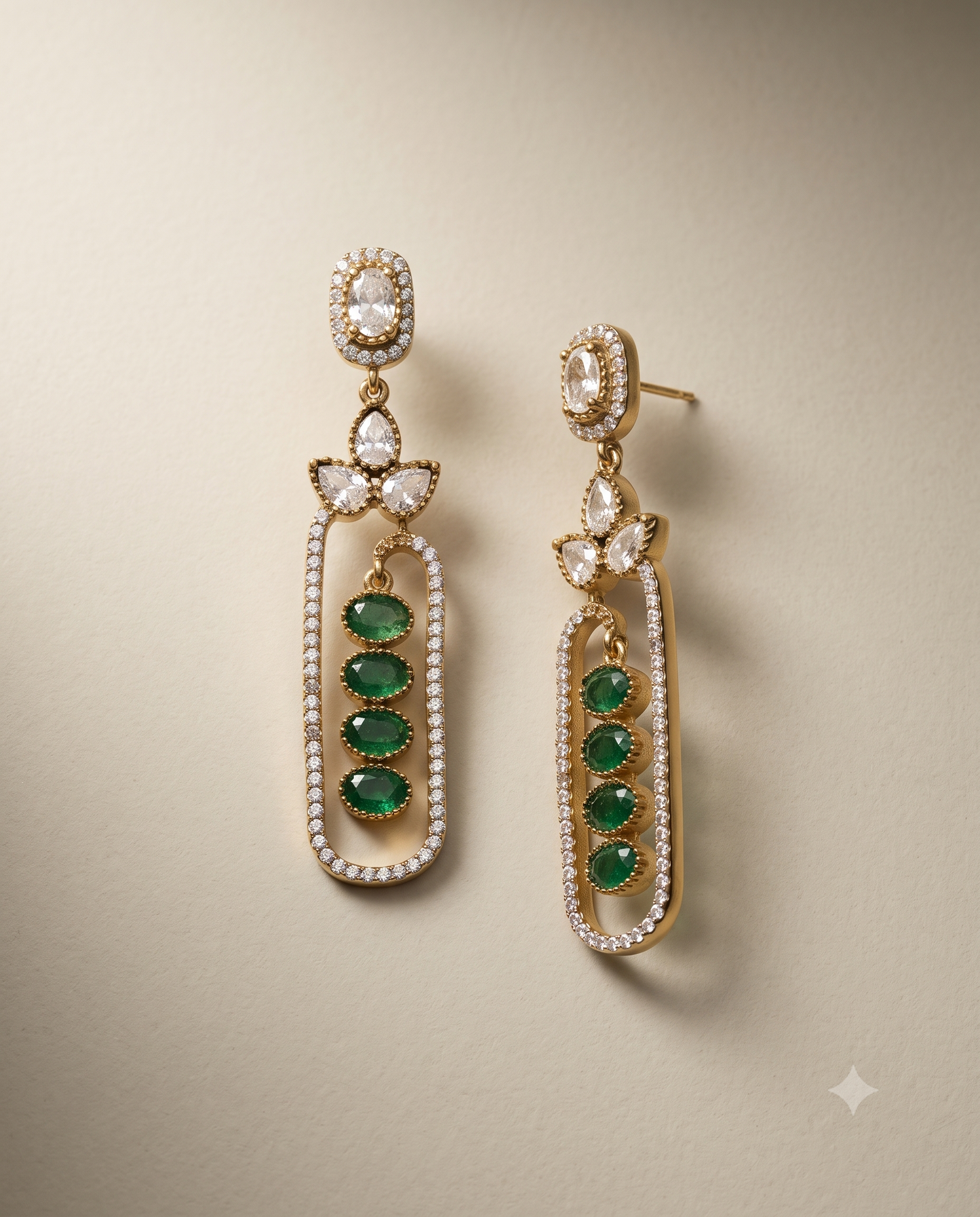 Emerald Drop Danglers