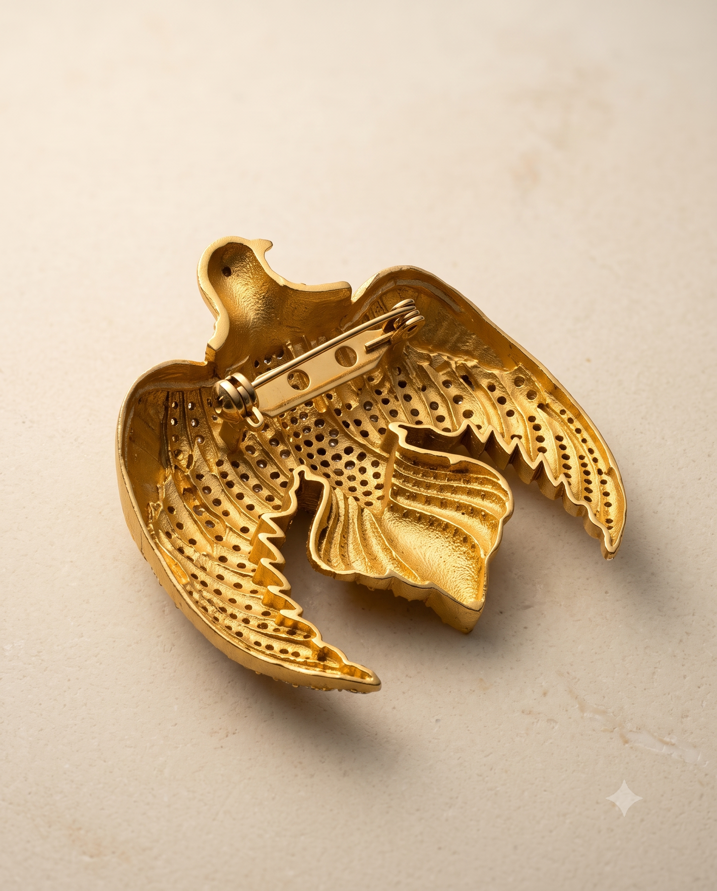 Gilded Falcon Brooch