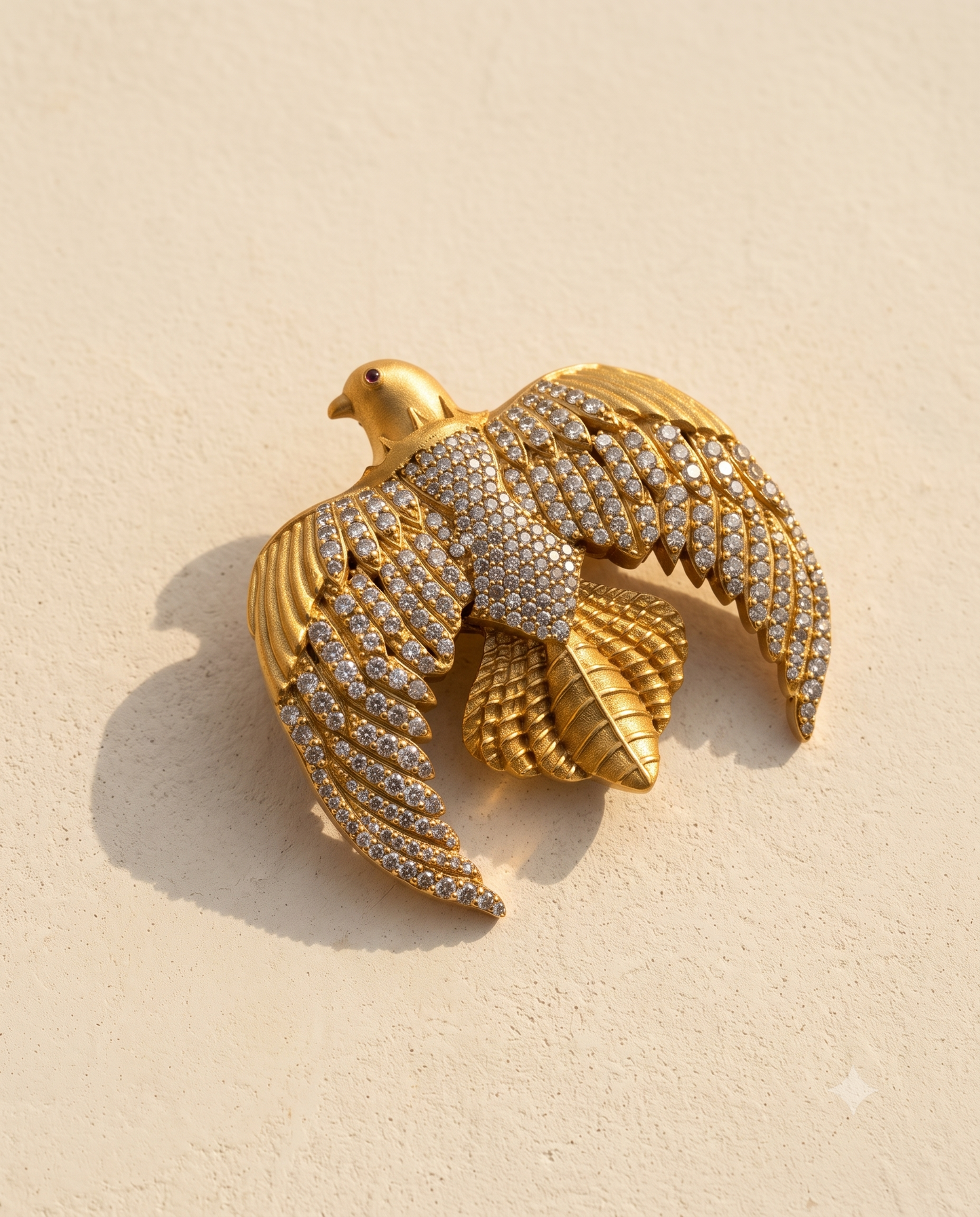 Gilded Falcon Brooch