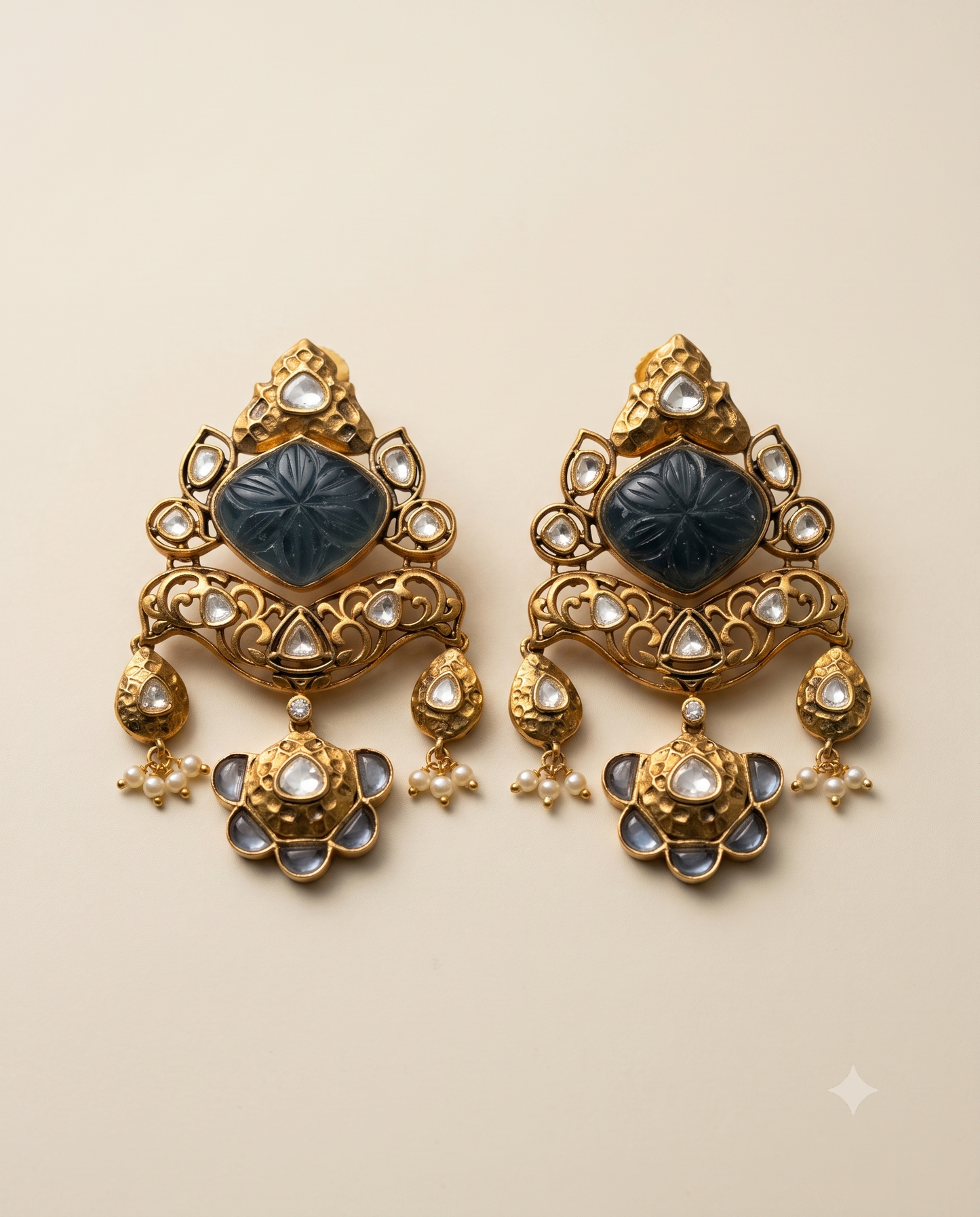 Sapphire Golden Earrings