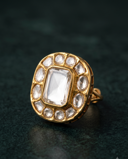 Classic Polki Halo Ring