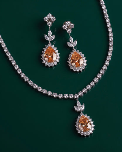 Amber Drop Necklace Set