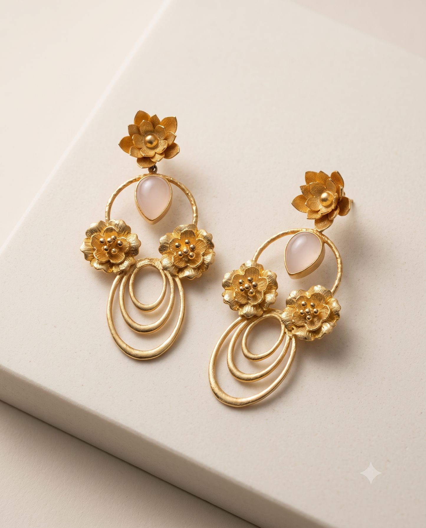 Golden Spiral Long Earrings