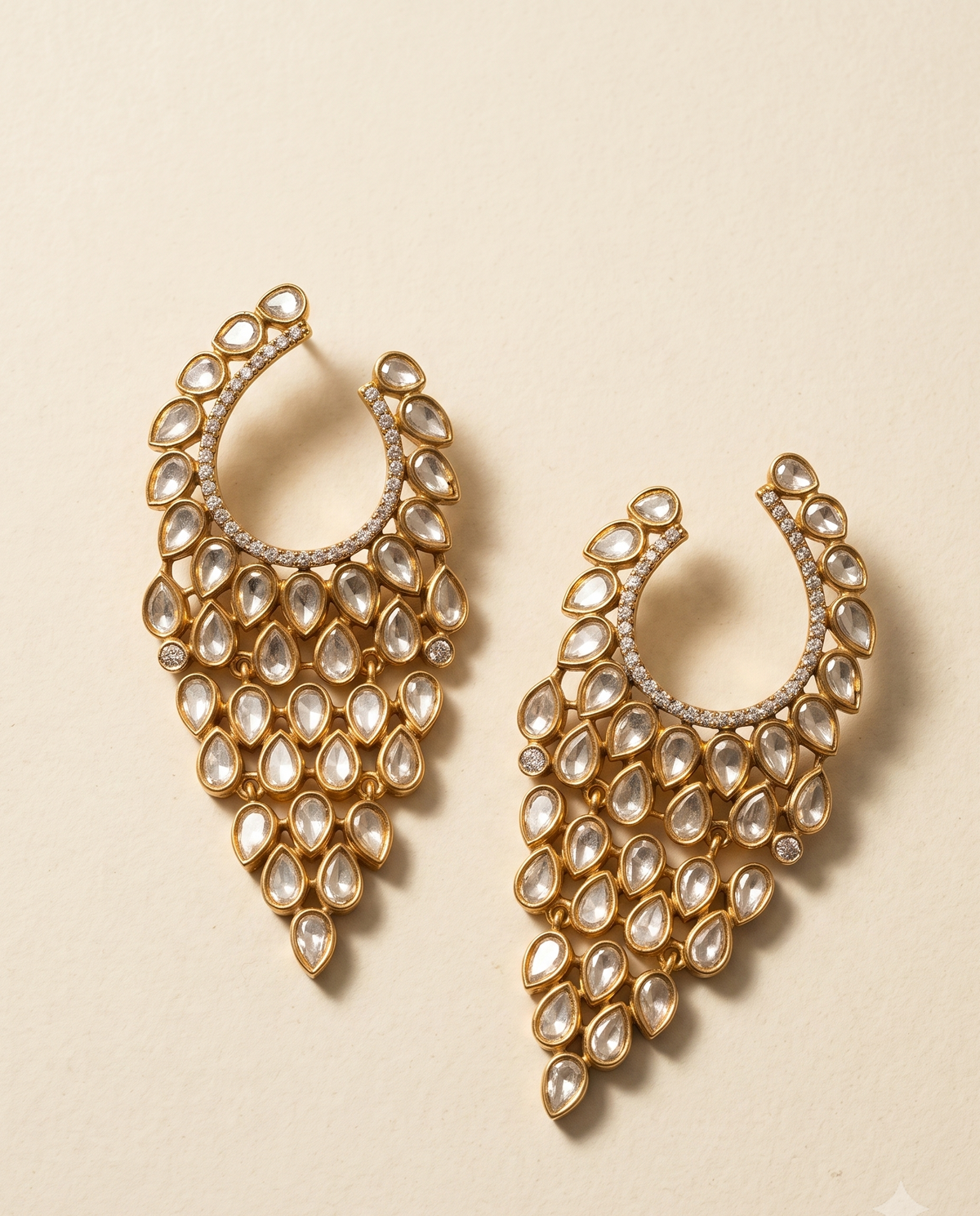 Polki Cascade Jhumkas