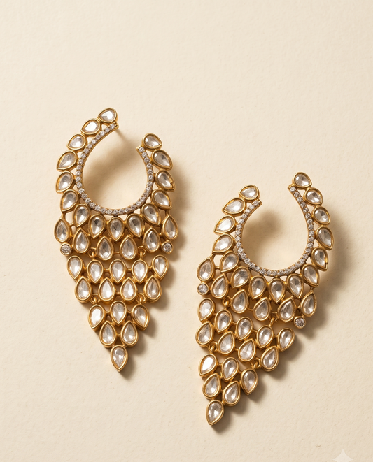 Polki Cascade Jhumkas