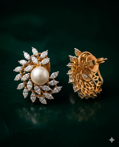 Pure Silver Pearl Elegance Studs