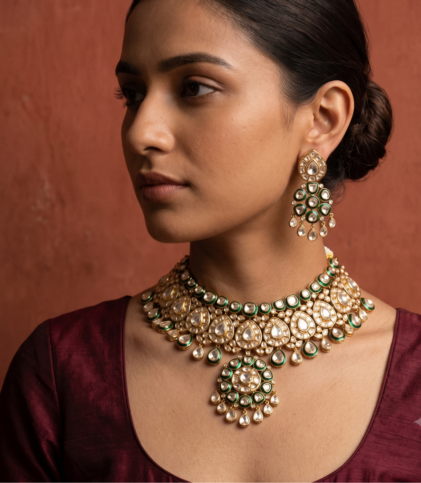Darbaar Polki Necklace Set