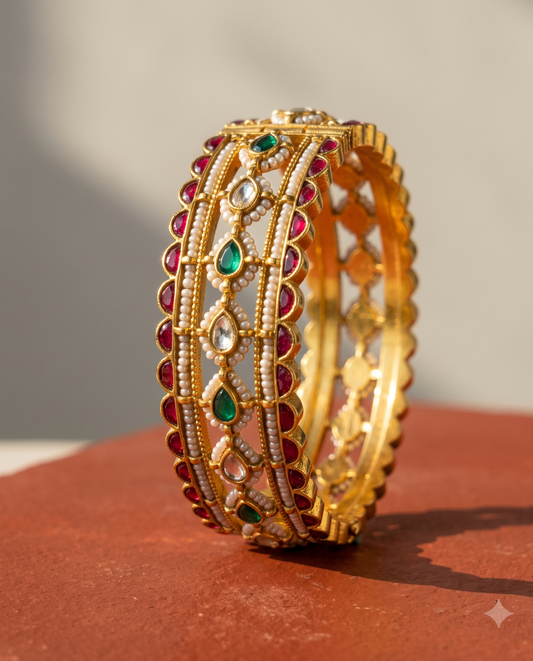 Rang Mahal Kundan Bracelet