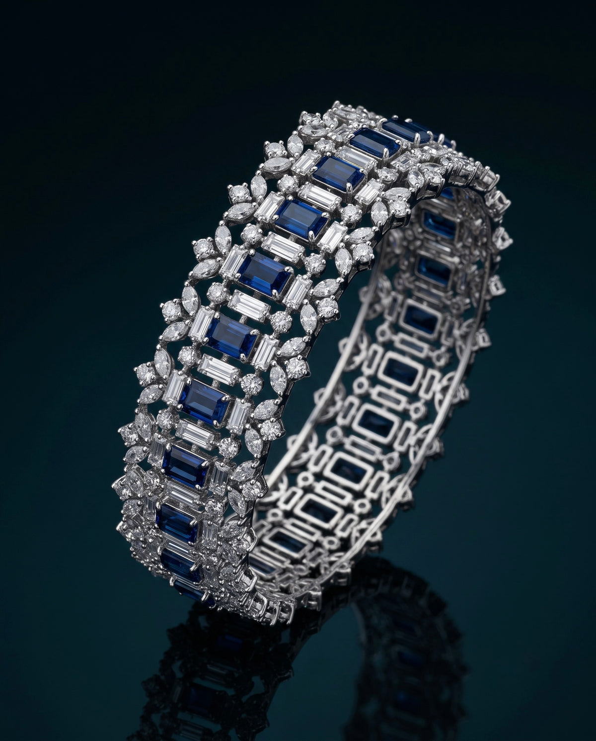 Pure SIlver Royal Sapphire Bracelet