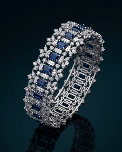 Pure SIlver Royal Sapphire Bracelet