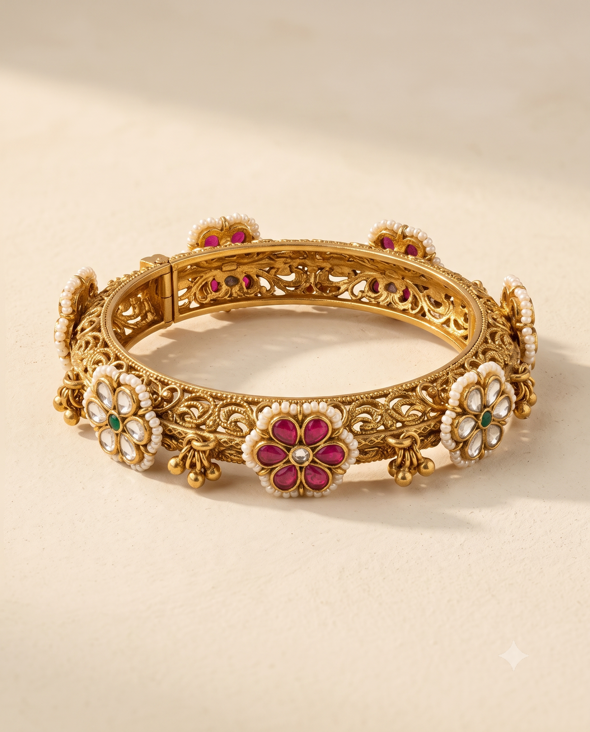 Golden Flower Motif Bracelet